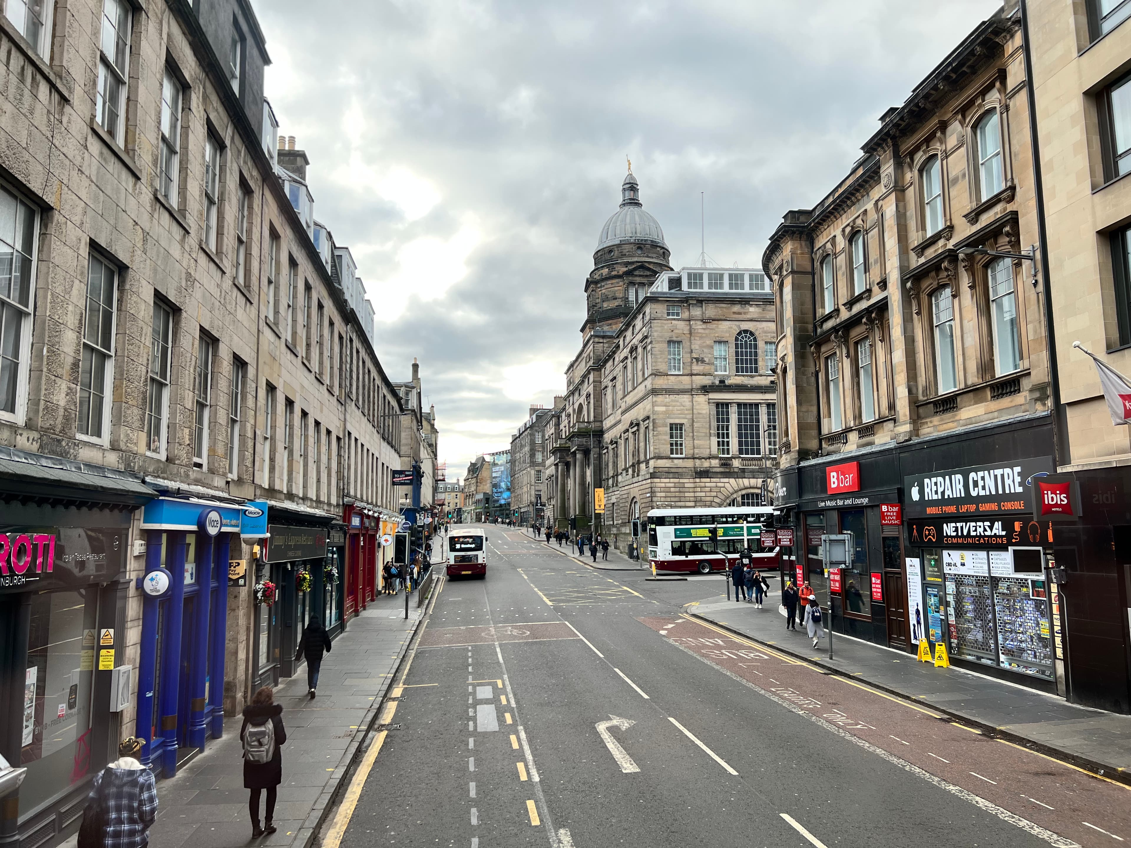 South Bridge in Edinburgh, with the vault chambers built into the structure beneath